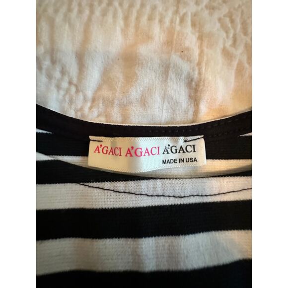 Agaci Black & White Stripe Dress Jumper - Size Small - Picture 3 of 3